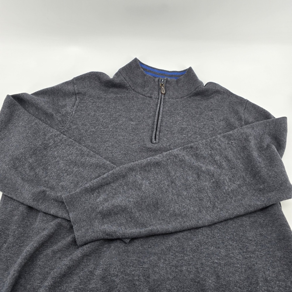 J.McLaughlin Quarter Zip Sweater Mens Cotton Modal Blend Charcoal‎ Gray XL